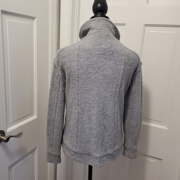 Banana Republic Grey Wool Blend Moto Style Zip/Snap Close Jacket Size XS - Picture 4 of 9
